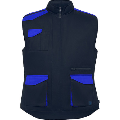 Multipocket Arbeitsweste Armada in Farbkombination, XXXL, navy/royalblau