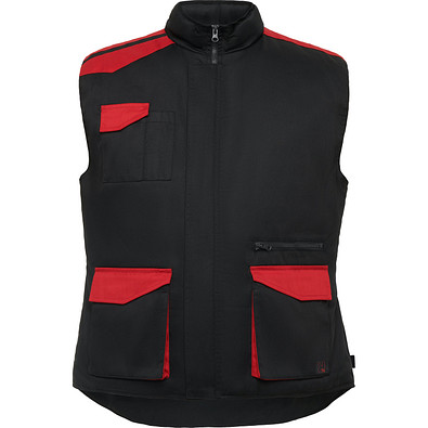 Multipocket Arbeitsweste Armada in Farbkombination, XXXL, schwarz/rot