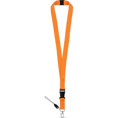 MURRAY. Lanyard aus Polyester (20 mm) mit einem Schlüsselband, Orange