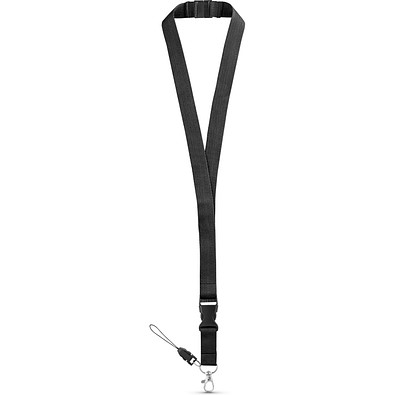 MURRAY. Lanyard aus Polyester (20 mm) mit einem Schlüsselband, Schwarz
