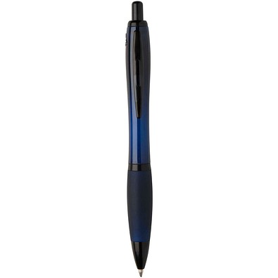 Nash Kugelschreiber aus recyceltem Kunststoff mit schwarzen Zierelementen (schwarze Mine), Navy Blue
