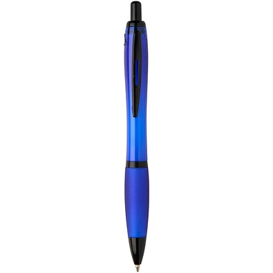 Nash Kugelschreiber aus recyceltem Kunststoff mit schwarzen Zierelementen (schwarze Mine), royalblau