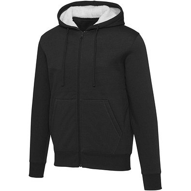 Natron 320 g/m² Sherpa-Kapuzenjacke mit Reißverschluss, schwarz, XXL