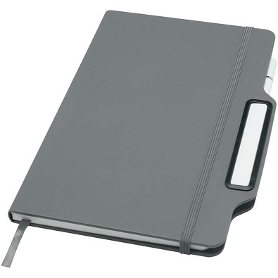 Nexus A5 Hardcover Notizbuch mit Kugelschreiber und Bleistiftset (schwarze Mine), grau
