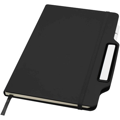 Nexus A5 Hardcover Notizbuch mit Kugelschreiber und Bleistiftset (schwarze Mine), schwarz
