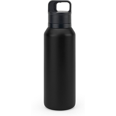 NICKLAUS. Edelstahlflasche (91% recycelt) mit vakuumisolierter Doppelwand 590 mL, Schwarz