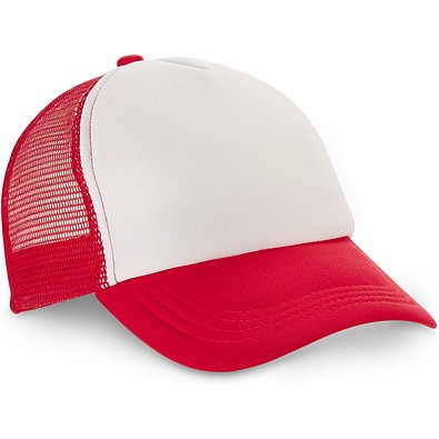 NICOLA. Mütze aus Polyester und Mesh (150 g/m²), Rot