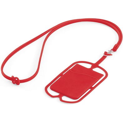 NICOLAUS. Kartenetui mit Smartphone-Halter, Rot