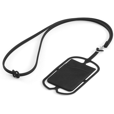 NICOLAUS. Kartenetui mit Smartphone-Halter, Schwarz