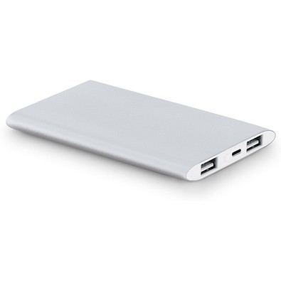 NOBEL. Powerbank 7'200 mAh aus Recyceltes Aluminium (100 % rAL), Satinsilber