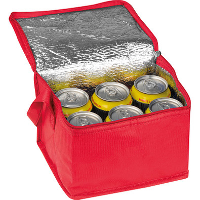 Non-Woven Kühltasche für 6 Dosen, rot