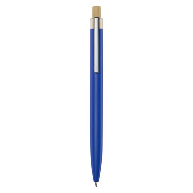 Nooshin Kugelschreiber aus recyceltem Aluminium, schwarze Mine, blau