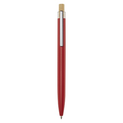 Nooshin Kugelschreiber aus recyceltem Aluminium, schwarze Mine, rot