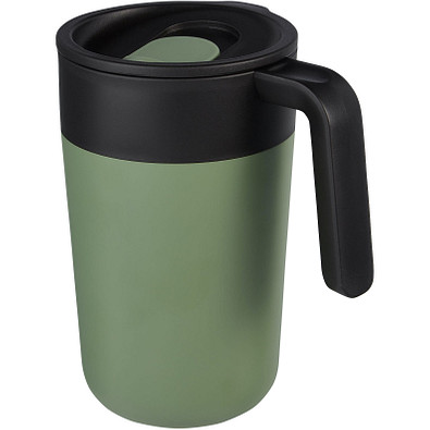 Nordia 400 ml doppelwandiger Becher aus Recyclingmaterial, heather grün