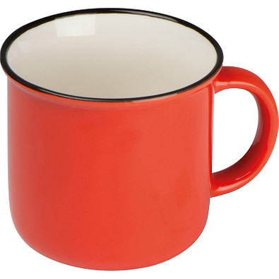 Nostalgietasse aus Keramik, 350ml, rot