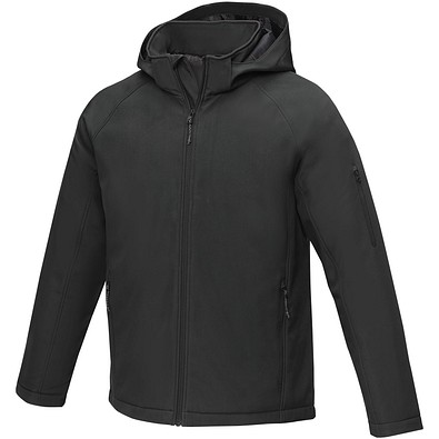 Notus wattierte Softshell Herrenjacke, schwarz, S