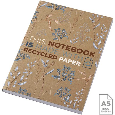 Novella Austen A5 Softcover Notizbuch aus recyceltem Kraftpapier – 100 Blatt, natur
