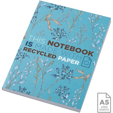 Novella Austen A5 Softcover Notizbuch aus Recyclingmaterial – 100 Blatt, blau