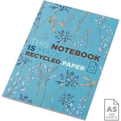 Novella Austen A5 Softcover Notizbuch aus Recyclingmaterial – 50 Blatt, blau