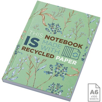 Novella Austen A6 Softcover Notizbuch aus Recyclingmaterial – 100 Blatt, grün