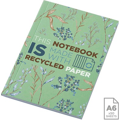 Novella Austen A6 Softcover Notizbuch aus Recyclingmaterial – 50 Blatt, grün