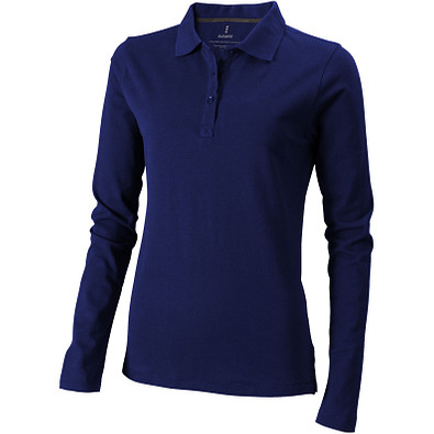 ELEVATE Damen Langarm Poloshirt Oakville, dunkelblau, XL