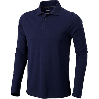 ELEVATE Herren Langarm Poloshirt Oakville, dunkelblau, XXL