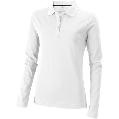 ELEVATE Damen Langarm Poloshirt Oakville, weiß, XXL