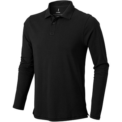 ELEVATE Herren Langarm Poloshirt Oakville, schwarz, XS
