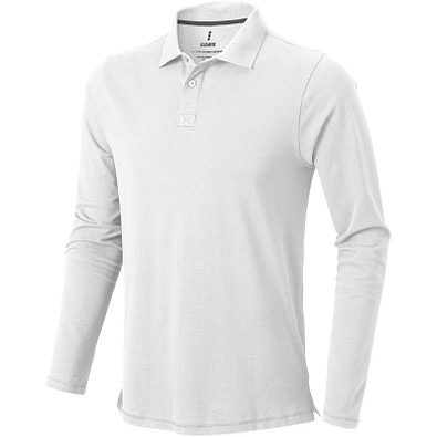 ELEVATE Herren Langarm Poloshirt Oakville, weiß, XXL