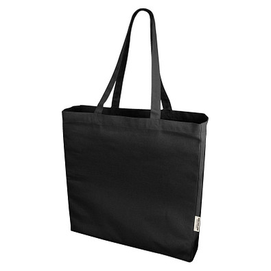 Odessa 220 g/m² recycelte Baumwoll Tragetasche 13L, schwarz