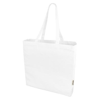 Odessa 220 g/m² recycelte Baumwoll Tragetasche 13L, weiss