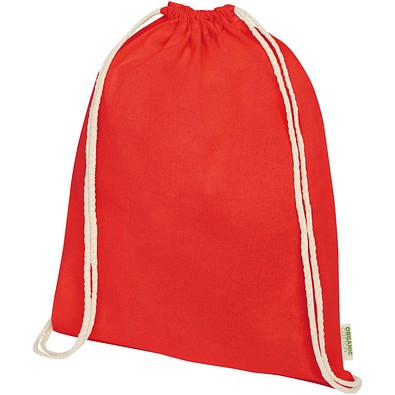 Odisha 140 g/m² OCS Bio-Sportbeutel 5L, rot