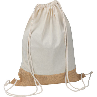 Oeko-Tex® STANDARD 100 zertifizierte Gymbag mit Juteboden, weiß