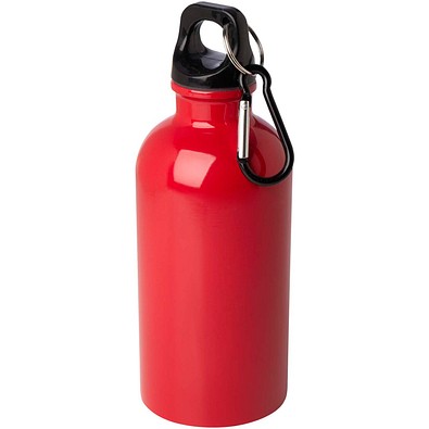 Oregon 400 ml RCS-zertifizierte, einwandige Trinkflasche aus Edelstahl mit Karabinerhaken, rot
