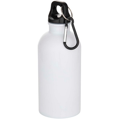 Oregon 400 ml RSC-zertifizierte einwandige Sublimation Trinkflasche aus recyceltem Edelstahl mit Karabinerhaken, weiss