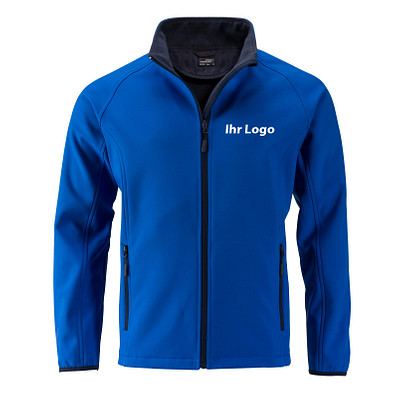 JAMES & NICHOLSON Herren Softshell-Jacke Promo, blau, M