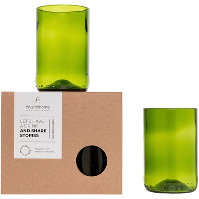 Originalhome 280 ml Trinkglas Set, grün