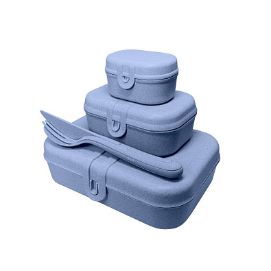 koziol Lunchbox-Set Pascal Ready mit Klikk-Besteck, organic blue koziol Lunchbox-Set Pascal Ready mit Klikk-Besteck, organic blue
