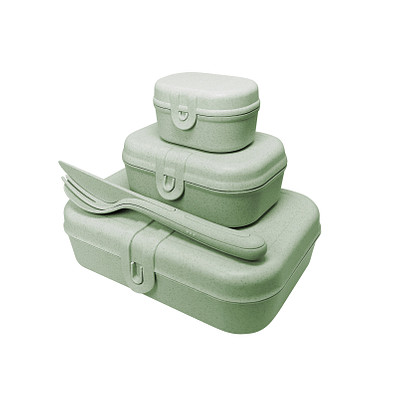 koziol Lunchbox-Set Pascal Ready mit KLIKK-Besteck, grün koziol Lunchbox-Set Pascal Ready mit KLIKK-Besteck, grün