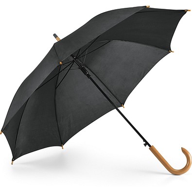 PATTI. Regenschirm aus 190T-Polyester mit automatischer Öffnung, Schwarz