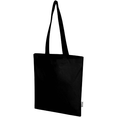 Peru Blend 180 g/m² Tragetasche aus GRS recycelter Baumwolle 7L, schwarz