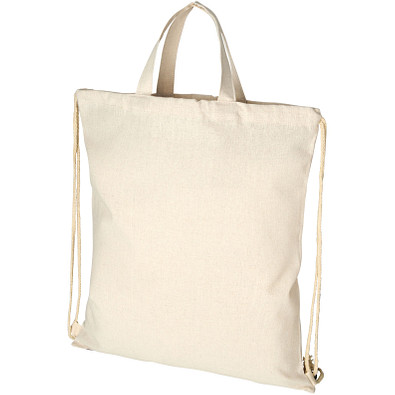 Pheebs Rucksack mit Kordelzug aus recycelter Baumwolle, 210 g/m², Natural