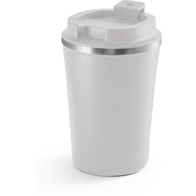PHELPS CERAMIC. Reisebecher aus Edelstahl mit Keramikbeschichtung innen 470ml, Hellgrau