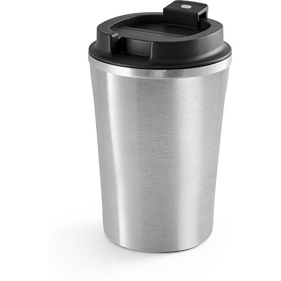 PHELPS. Reisebecher aus Edelstahl und PP 470 ml, Satinsilber
