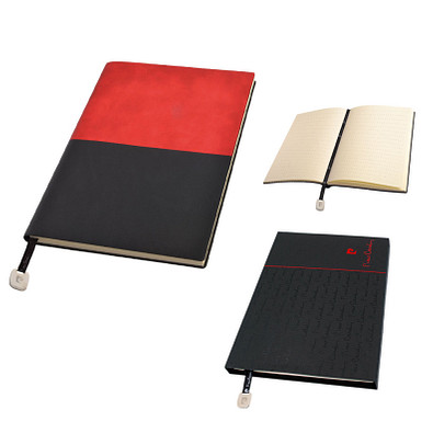 Pierre Cardin Reporter-Notizbuch, DIN A5, gepunktetet liniert, rot/schwarz