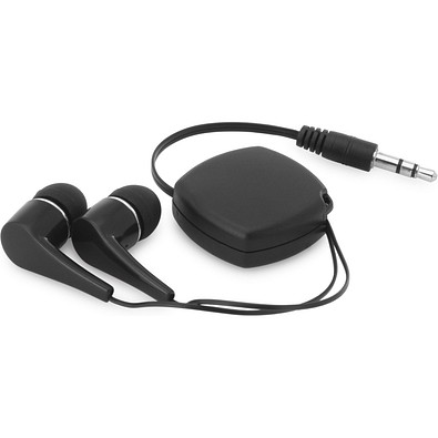 PINEL. In-Ear Kopfhörer mit ausziehbarem 0.75 Meter Kabel aus ABS, Schwarz
