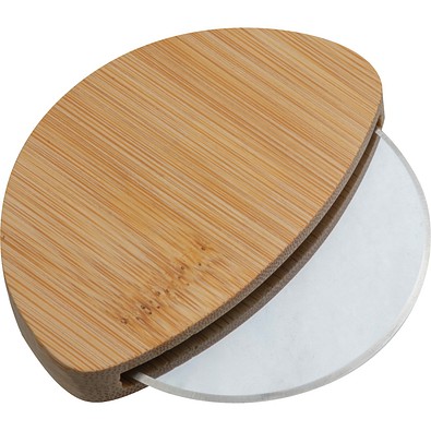 Pizzaschneider aus Bambus , beige