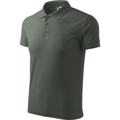 Polohemd Herren Pique Polo, S, dunkler schiefer