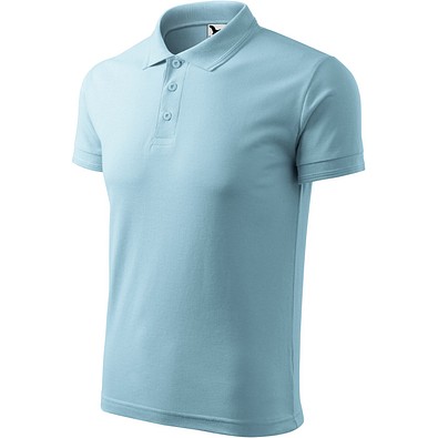 Polohemd Herren Pique Polo, S, himmelblau